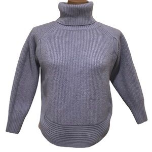 Wilfred Free Cropped Turtleneck Sweater Size Medium Pastel Purple Lilac Ribbed